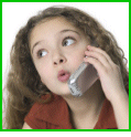 Photo: Tweenangel talking on a cell 'phone.